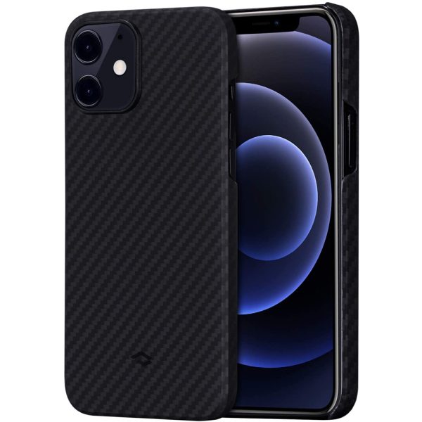 iPhone 12 mini MagEZ Aramid Fiber Magnetic Case by PITAKA - Black / Grey Twill - Image 1