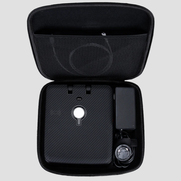 Air Omni Lite 6 in 1 Wireless Charger with 18W Fast Charging Ports, Position Free Charging, Apple Watch Mount compatible with Travel Pouch by PITAKA - Aramid Black - Image 2