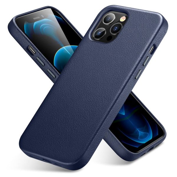 蓝色-主图1 Apple iPhone 12 Pro Max Metro Premium Real Leather Case by ESR - Blue - Image 4