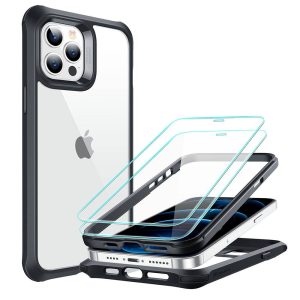 Apple iPhone 12 Pro Max Alliance Tough Case with 2 Tempered Glass by ESR - Black
