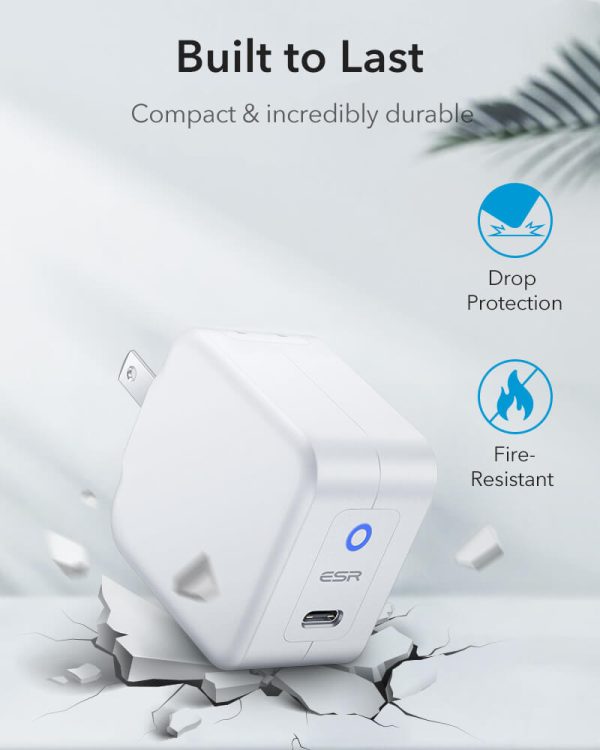 20W-mini-PD-Charging-Set-3 iPhone 13 / iPhone 12 20W Mini PD Charger Fast Charging Adapter by ESR - White - US Foldable Plug - Image 2