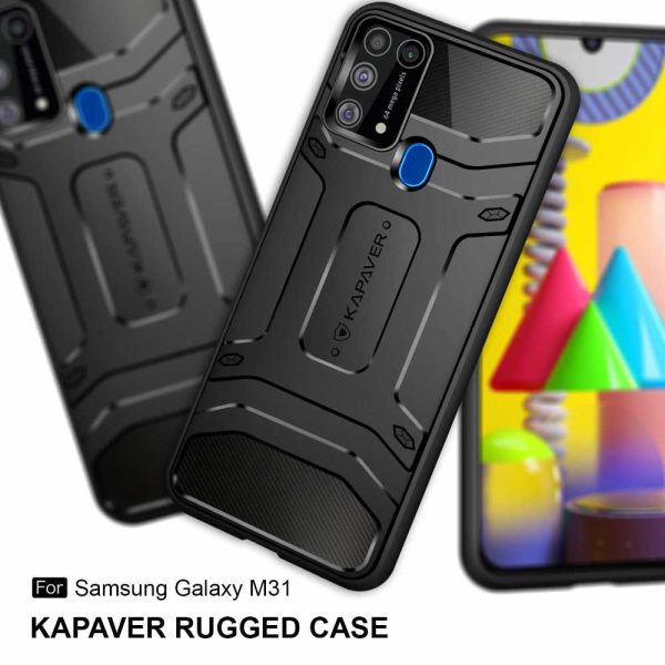 Galaxy M31 Rugged Case by KAPAVER - Black - Image 3