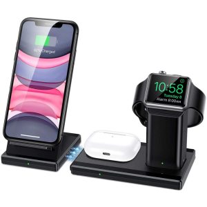 ESR 3 in 1 Wireless Charging Station, 15W for iPhone/AirPods/Apple Watch, Fast Wireless Charging Stand