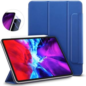 iPad Pro 12.9 2020 Rebound Magnetic Smart Case Convenient Magnetic Attachment Supports Pencil Pairing & Charging - Navy Blue also iPad Pro 12.9 2018