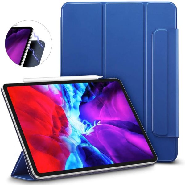 610HVMQElKL._AC_SL1000_ (1) iPad Pro 12.9 2020 Rebound Magnetic Smart Case Convenient Magnetic Attachment Supports Pencil Pairing & Charging - Navy Blue also iPad Pro 12.9 2018 - Image 1