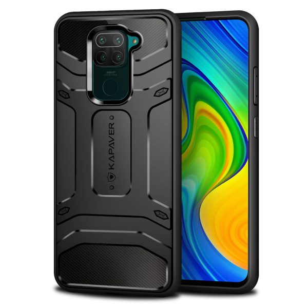 Redmi Note 9 Rugged Case by KAPAVER - Black - Image 1