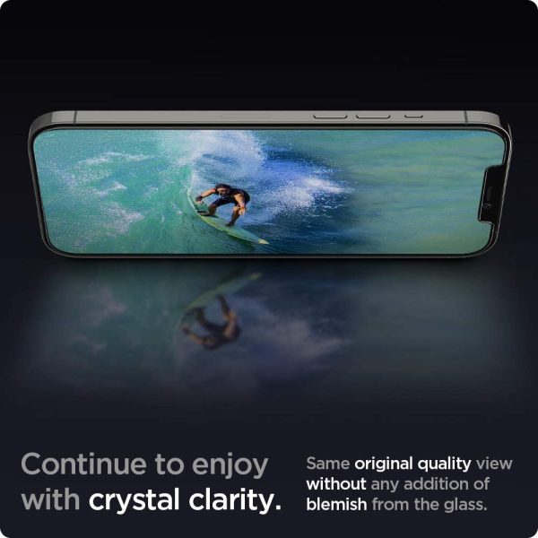 61DTYWTifAL._AC_SL1000_ Apple iPhone 12 / iPhone 12 Pro EZ Fit Screen Protector Case Friendly by Spigen - 2 PACK - AGL01801 - Image 7