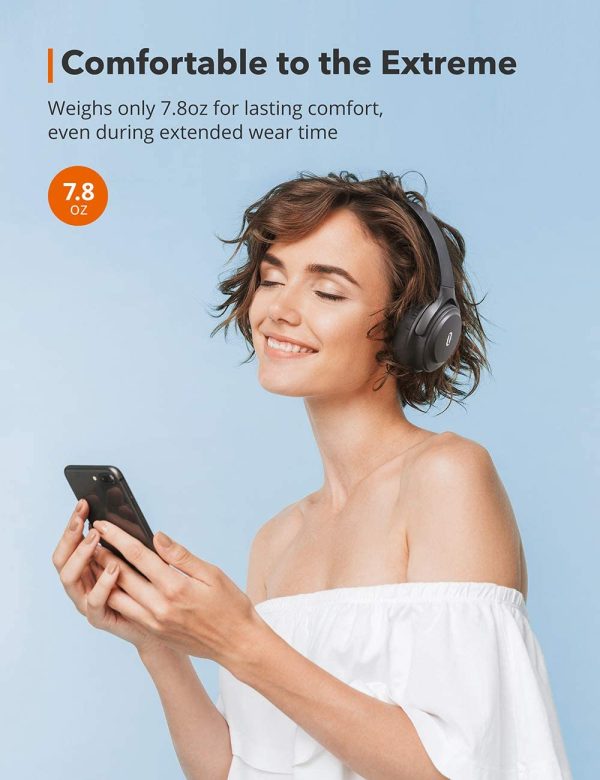 Taotronics Soundsurge 85 Active Noise Cancellation Headphones with 40H Playtime Type C Fast Charging CVC 8.0 - Black - Image 5
