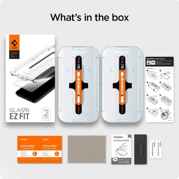 61IjmvNS78L._AC_SL1000_ Apple iPhone 12 / iPhone 12 Pro EZ Fit Screen Protector Case Friendly by Spigen - 2 PACK - AGL01801 - Image 2