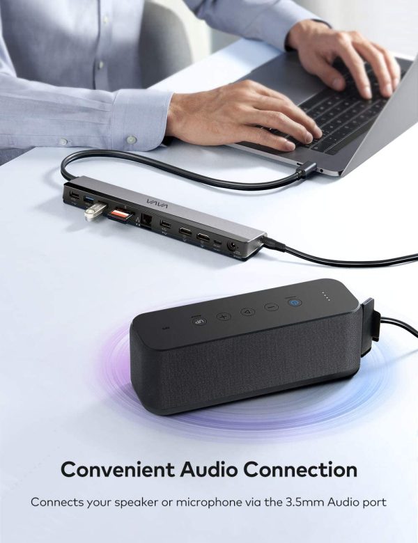 VAVA USB C 12 in 1 Docking Station with Dual 4K HDMI Output RJ45 Ethernet, 4 USB Ports, SD/TF Cards Reader, PD USB-C Charging Port, Audio/Mic for MacBook/Pro/Air, Type C Windows Laptops - VA-DK004 - Image 6