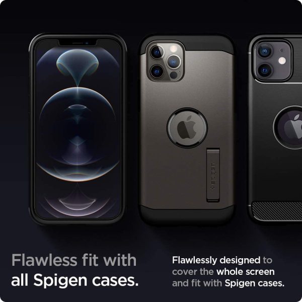 61PBcmyLxhL._AC_SL1000_ Apple iPhone 12 / iPhone 12 Pro EZ Fit Screen Protector Case Friendly by Spigen - 2 PACK - AGL01801 - Image 3