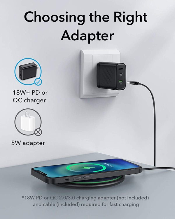 ESR HaloLock Magnetic Wireless Charger MagSafe Compatible Metal Frame with Built-in Magnets Slim Fast Charging Pad Only for iPhone 12/12 Pro/12mini/12 Pro Max - Black, - Image 3