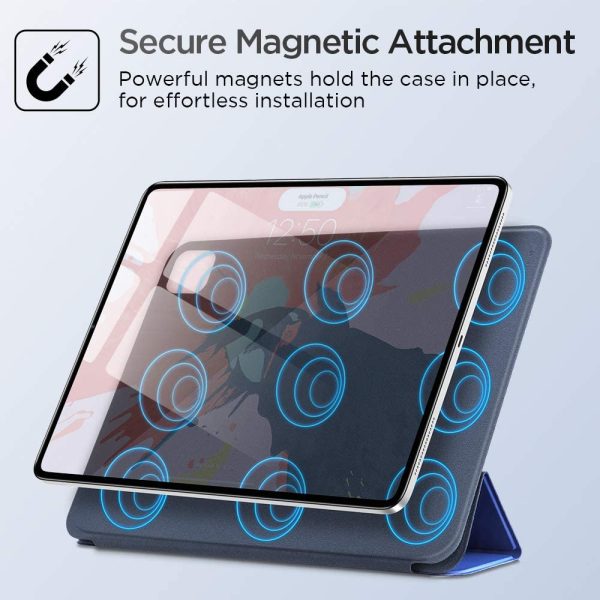 iPad Pro 12.9 2020 Rebound Magnetic Smart Case Convenient Magnetic Attachment Supports Pencil Pairing & Charging - Navy Blue also iPad Pro 12.9 2018 - Image 8