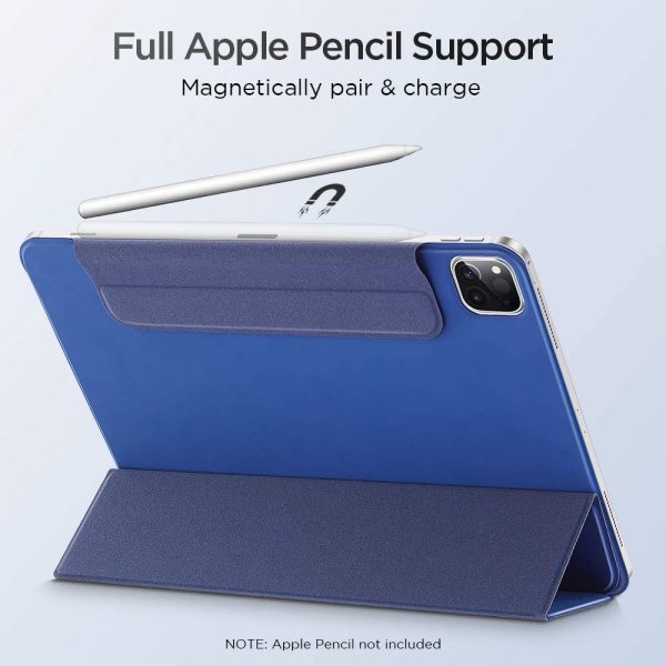 iPad Pro 12.9 2020 Rebound Magnetic Smart Case Convenient Magnetic Attachment Supports Pencil Pairing & Charging - Navy Blue also iPad Pro 12.9 2018 - Image 2