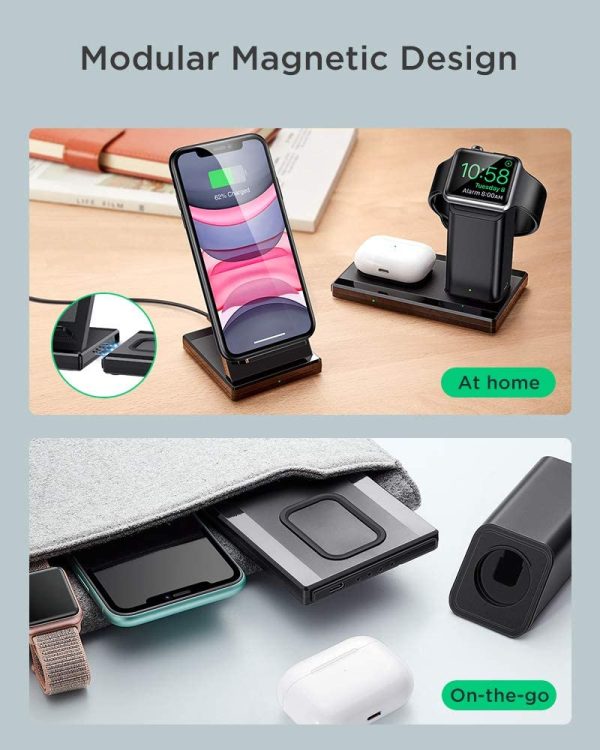ESR 3 in 1 Wireless Charging Station, 15W for iPhone/AirPods/Apple Watch, Fast Wireless Charging Stand - Image 2