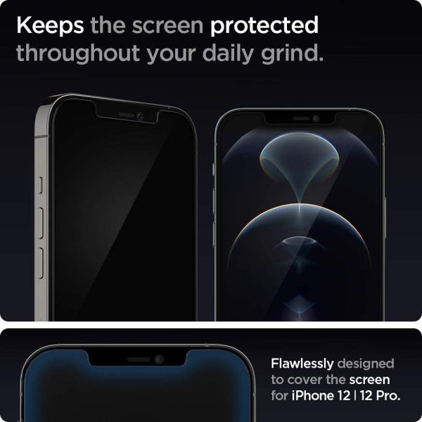 61iAuVcl9aL._AC_SL1000_ Apple iPhone 12 / iPhone 12 Pro EZ Fit Screen Protector Case Friendly by Spigen - 2 PACK - AGL01801 - Image 8