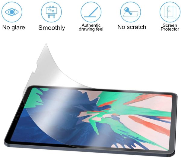 iPad Pro 12.9 2021 Paper Feel Clear Matte Film with Support for Apple Pencil, Write & Draw Like on Paper by ESR - Also for iPad Pro 12.9 2020 & 2018 - 1 PACK - Image 2