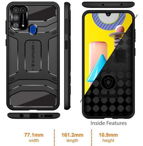 Galaxy M31 Rugged Case by KAPAVER - Black - Image 7