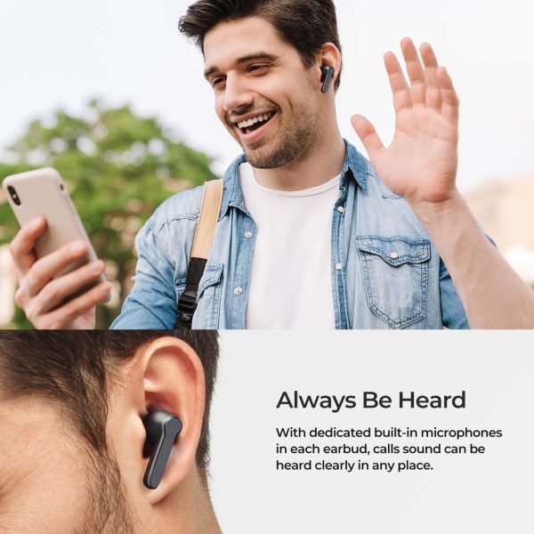 Mpow MBits S True Wireless Earbuds w/Mic, CVC8.0 Noise Cancelling Headphones, Bluetooth 5.0 Earphones Charging Case, Deep Bass/IPX8 Waterproof/35H Playtime/Touch Control/3 Mode - Black - Image 7