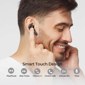 Mpow MBits S True Wireless Earbuds w/Mic, CVC8.0 Noise Cancelling Headphones, Bluetooth 5.0 Earphones Charging Case, Deep Bass/IPX8 Waterproof/35H Playtime/Touch Control/3 Mode - Black - Image 3