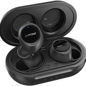 MPOW X5 Hybrid Active Noise Cancellation Earbuds w/Transparent Mode, Wireless Stereo Earbuds w/Deep Bass, USB C Charging Case, Smart Touch Control - Black