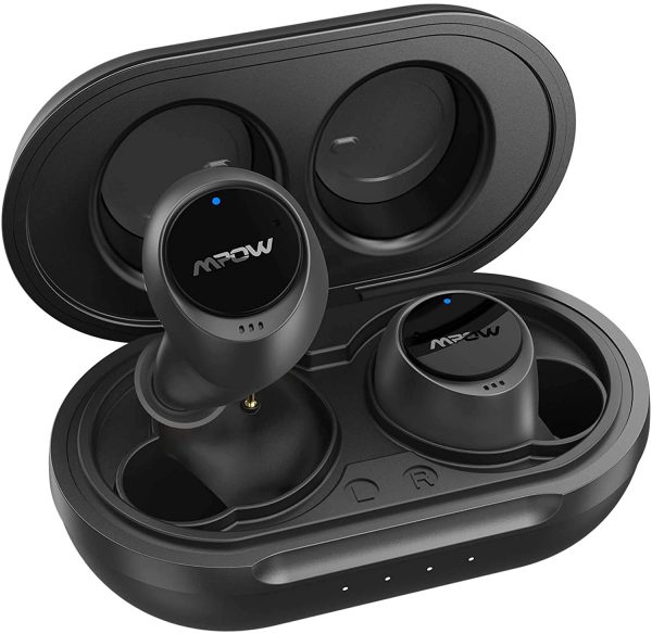 MPOW X5 Hybrid Active Noise Cancellation Earbuds w/Transparent Mode, Wireless Stereo Earbuds w/Deep Bass, USB C Charging Case, Smart Touch Control - Black - Image 1