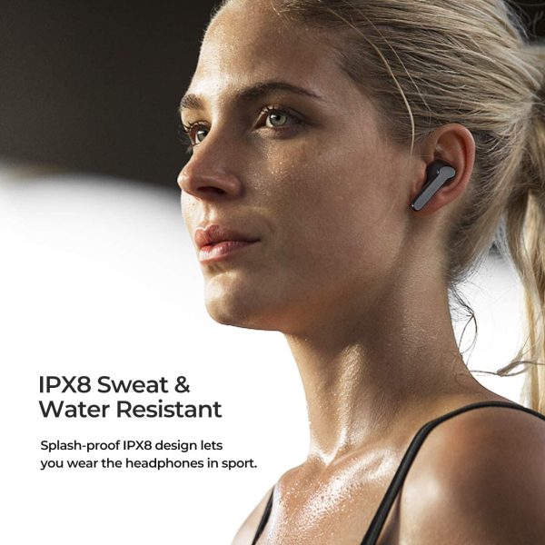 Mpow MBits S True Wireless Earbuds w/Mic, CVC8.0 Noise Cancelling Headphones, Bluetooth 5.0 Earphones Charging Case, Deep Bass/IPX8 Waterproof/35H Playtime/Touch Control/3 Mode - Black - Image 5