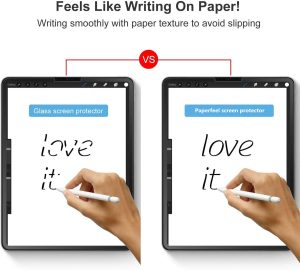 iPad Pro 12.9 2021 Paper Feel Clear Matte Film with Support for Apple Pencil, Write & Draw Like on Paper by ESR - Also for iPad Pro 12.9 2020 & 2018 - 1 PACK - Image 3
