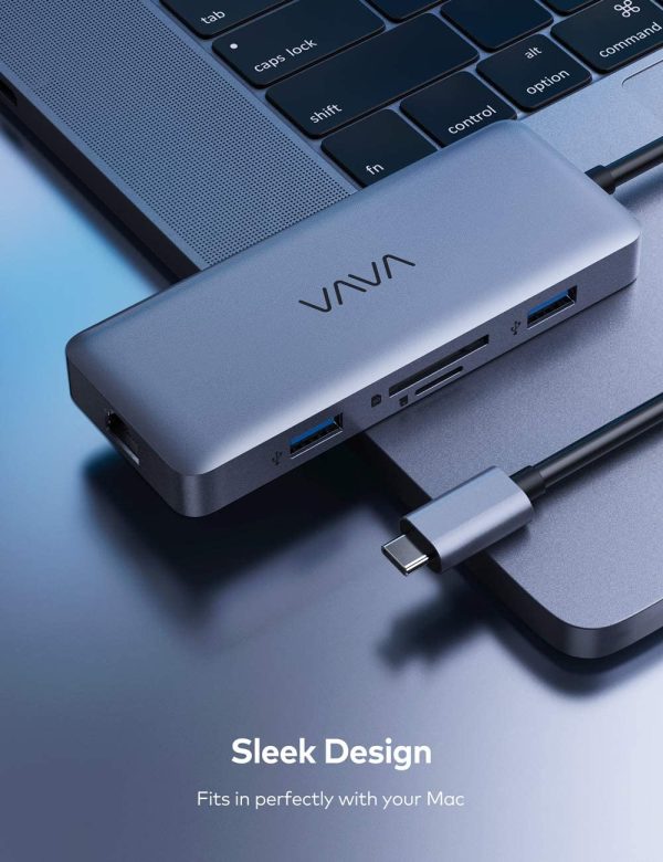 71ZAuj4TPML._AC_SL1300_ VAVA USB C Hub 8 in 1 USB C Hub with 4K HDMI, 1Gbps RJ45 Ethernet Port, USB 3.0, SD/TF Card Reader, 100W PD Charging Port for MacBook/Pro/Air and Type C Windows Laptops - VA-UC010 - Image 2