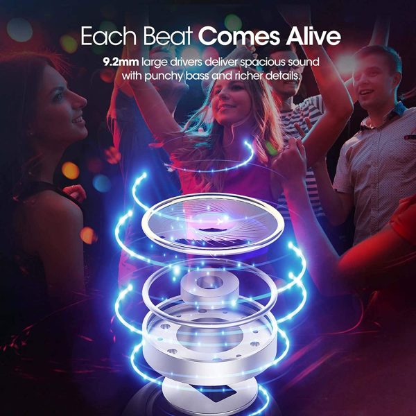 MPOW X5 Hybrid Active Noise Cancellation Earbuds w/Transparent Mode, Wireless Stereo Earbuds w/Deep Bass, USB C Charging Case, Smart Touch Control - Black - Image 5