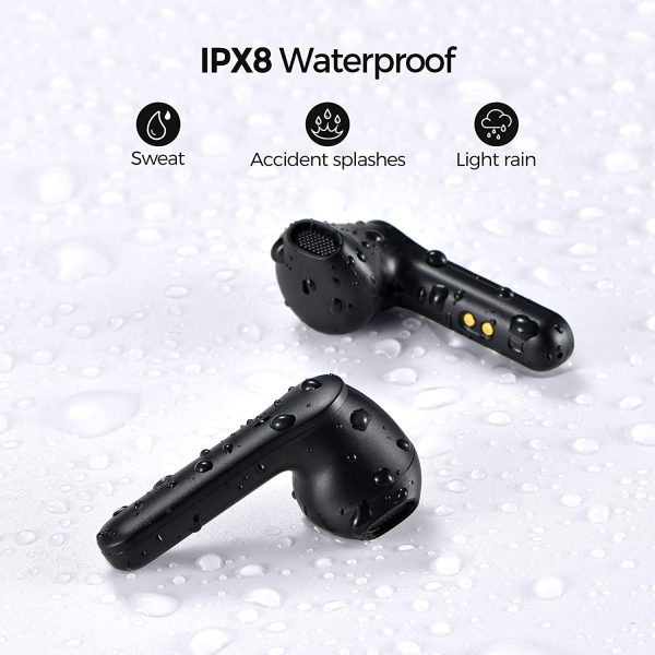 71p8z95FbSL._AC_SL1500_ MPOW MX1 Bluetooth Headphones w / Wireless Charging Case / USB-C Charge, 4 Mics Noise Reduction in Ear Headset, 35H Playtime/Hi-Fi Stereo/Touch Control, IPX8 Waterproof Sport Earphones - Black - Image 5