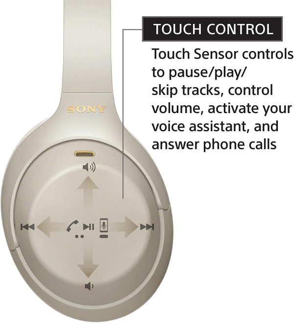 Sony WH-1000XM4 Wireless Industry Leading Noise Canceling Overhead Headphones - Silver - Image 5