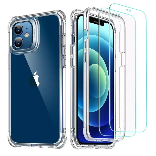 Apple iPhone 12 mini Alliance Tough Case with 2 Tempered Glass by ESR – Clear.jpg Apple iPhone 12 mini Alliance Tough Case with 2 Tempered Glass by ESR - Clear - Image 1