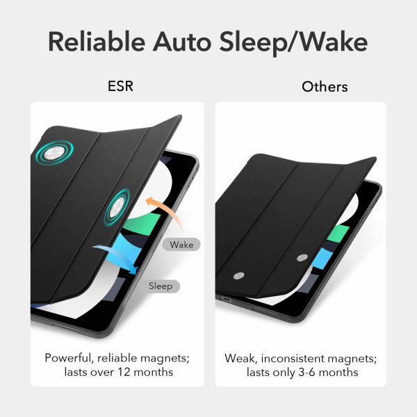 iPad Air 5 2022 /iPad Air 4 2020 Rebound Slim Case with Flexible TPU Back & Rubberized Cover - Frosted Black - Image 11