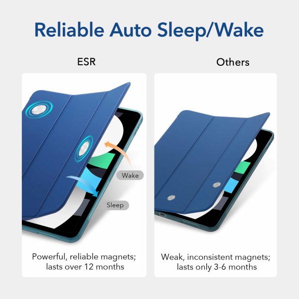 iPad Air 5 2022 /iPad Air 4 2020 Rebound Slim Case with Flexible TPU Back & Rubberized Cover - Navy Blue - Image 9