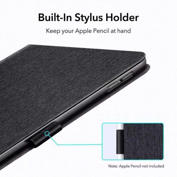 iPad 9th Gen 2021 Urban Premium Folio Case Book Cover Design, Multi-Angle Stand also for iPad 8th Gen / iPad 7th Gen 2019 - Black - Image 11