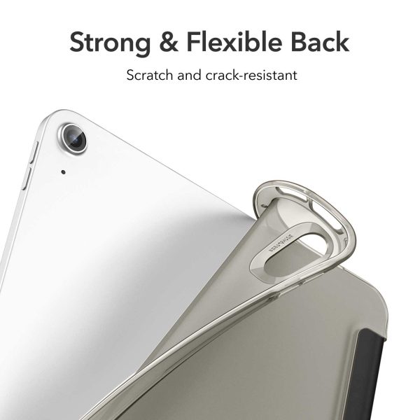 iPad Air 5 2022 /iPad Air 4 2020 Rebound Slim Case with Flexible TPU Back & Rubberized Cover - Frosted Black - Image 12