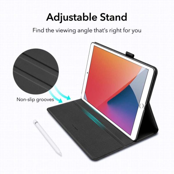 iPad 9th Gen 2021 Urban Premium Folio Case Book Cover Design, Multi-Angle Stand also for iPad 8th Gen / iPad 7th Gen 2019 - Black - Image 10