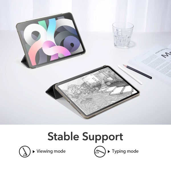 iPad Air 5 2022 /iPad Air 4 2020 Rebound Slim Case with Flexible TPU Back & Rubberized Cover - Frosted Black - Image 3