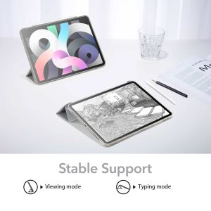 iPad Air 5 2022 /iPad Air 4 2020 Rebound Slim Case with Flexible TPU Back & Rubberized Cover - Silver Gray - Image 7