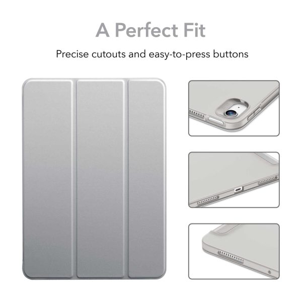 iPad Air 5 2022 /iPad Air 4 2020 Rebound Slim Case with Flexible TPU Back & Rubberized Cover - Silver Gray - Image 6
