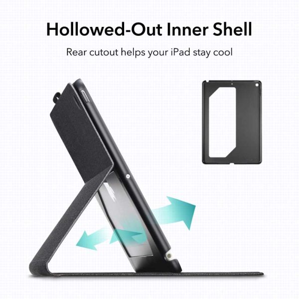 iPad 9th Gen 2021 Urban Premium Folio Case Book Cover Design, Multi-Angle Stand also for iPad 8th Gen / iPad 7th Gen 2019 - Black - Image 7