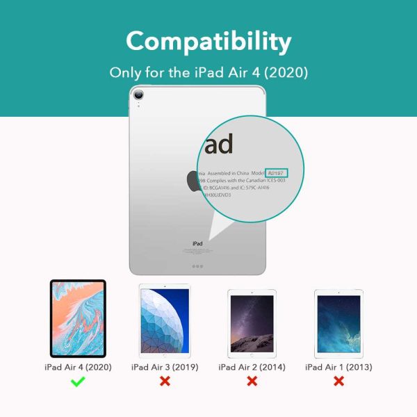 iPad Air 5 2022 /iPad Air 4 2020 Rebound Slim Case with Flexible TPU Back & Rubberized Cover - Navy Blue - Image 3