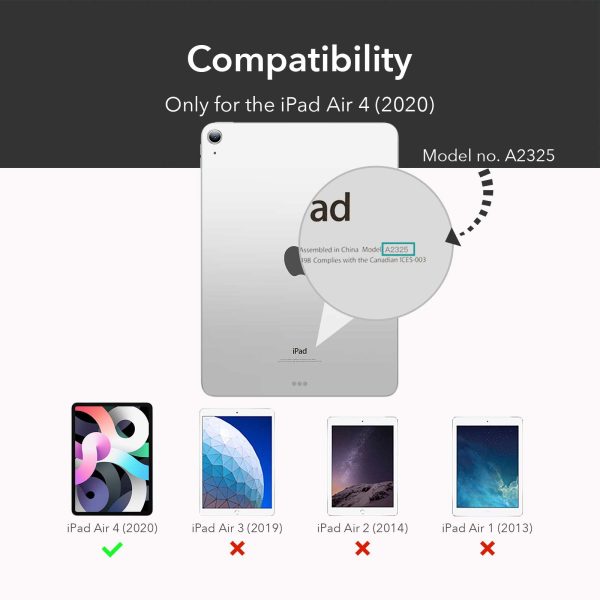 iPad Air 5 2022 /iPad Air 4 2020 Rebound Slim Case with Flexible TPU Back & Rubberized Cover - Frosted Black - Image 6