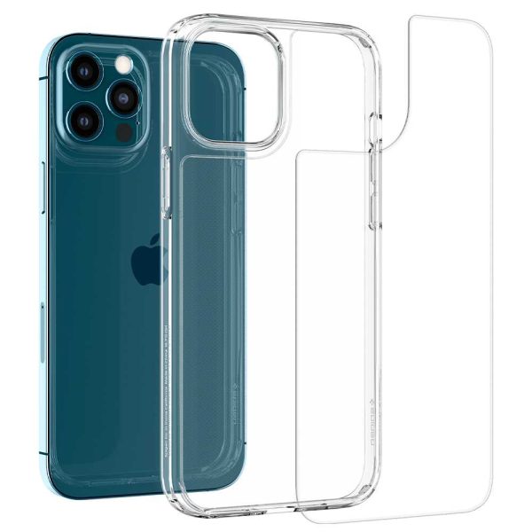 Apple iPhone 12 Pro Max Quartz Hybrid Tempered Glass Case by Spigen - ACS01621 - Crystal Clear - Image 4