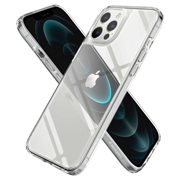 Apple iPhone 12 Pro Max Quartz Hybrid Tempered Glass Case by Spigen - ACS01621 - Crystal Clear - Image 2