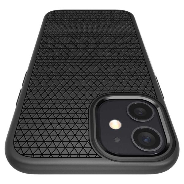 Apple iPhone 12 mini Liquid Air Case by Spigen - ACS01744 - Matte Black - Image 3