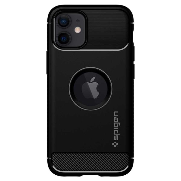 detail_ip12mini_ra_01 Apple iPhone 12 mini Rugged Armor Case by Spigen - ACS01743 - Matte Black - Image 2