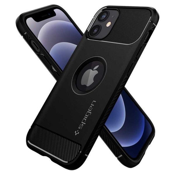 detail_ip12mini_ra_04 Apple iPhone 12 mini Rugged Armor Case by Spigen - ACS01743 - Matte Black - Image 6