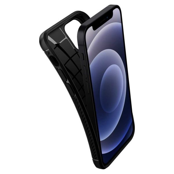 detail_ip12mini_ra_05 Apple iPhone 12 mini Rugged Armor Case by Spigen - ACS01743 - Matte Black - Image 5